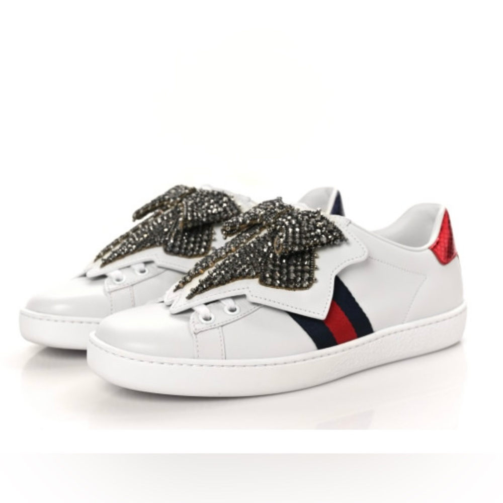 Gucci calfskin Ayers web women Ace bow